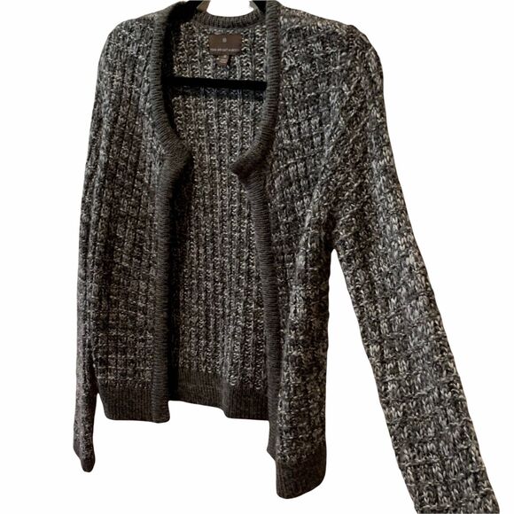 Fenn Wright Manson Cardigan Sweater Wool Marled Gray Open Front Size Medium - Picture 2 of 7